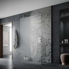 Image by Cyan Studios - Hudson Reed - Floating Single Screen Dark Marble Effect Bathroom