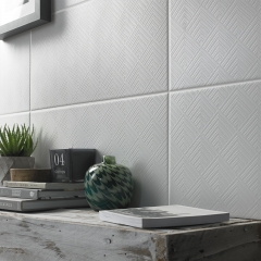 Image by Cyan Studios - British Ceramic Tile - Hampstead White Deco Pattern Tile